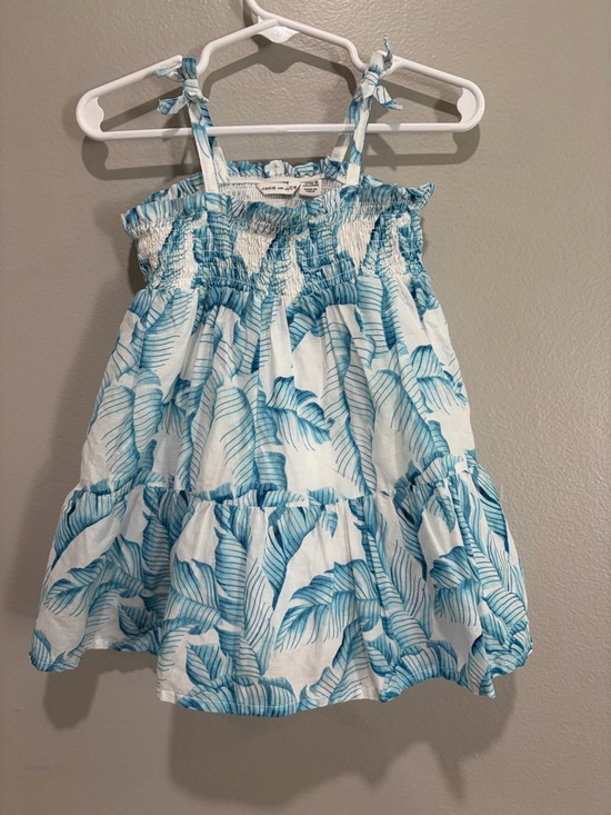 Janie and Jack Other - Janie and Jack White Dress with Blue Leaf Print Tropical size 12-18 months